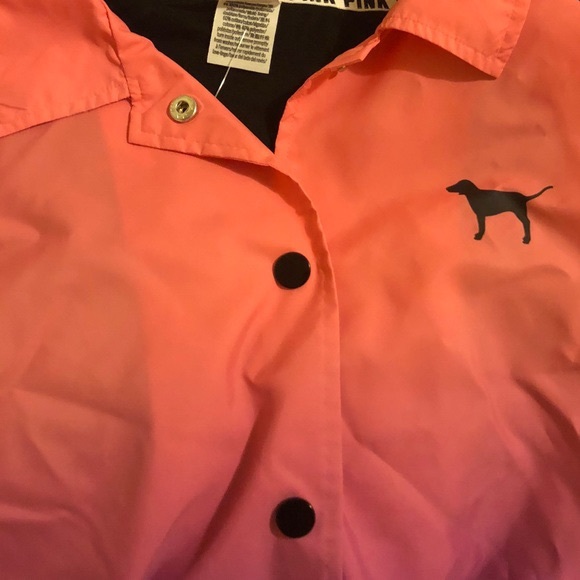NWOT PINK VS OMBRÉ SNAP BUTTON ADJ COACHES JACKET - Picture 9 of 16